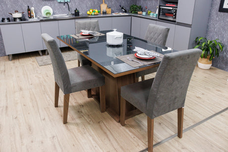 Comedor Gris con encimera de vidrio