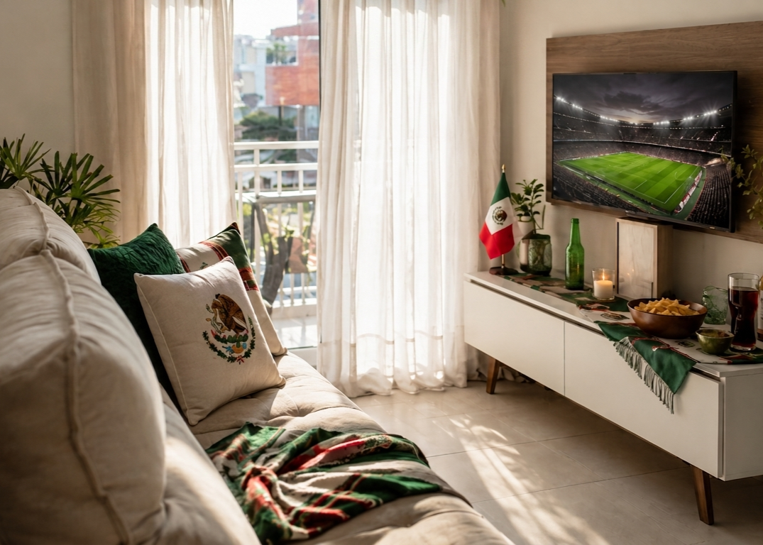 Sala con mesa de tv madesa