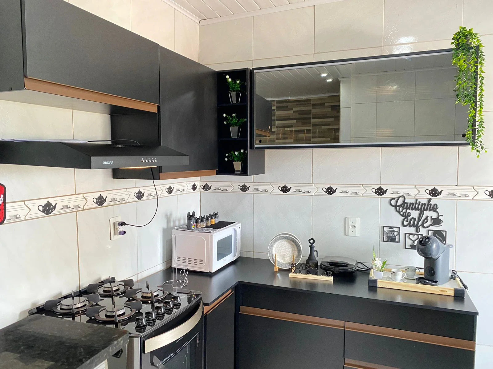 Cocina esquinera Reims Negra