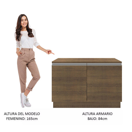 Mueble de Cocina para Fregadero Madesa Glamy 120 cm 2 Puertas (con Tablero) Marrón