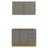 Cocina Integral 120 cm Marrón/Gris Vik Madesa 01
