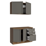 Cocina Integral 120 cm Marrón/Gris Vik Madesa 01