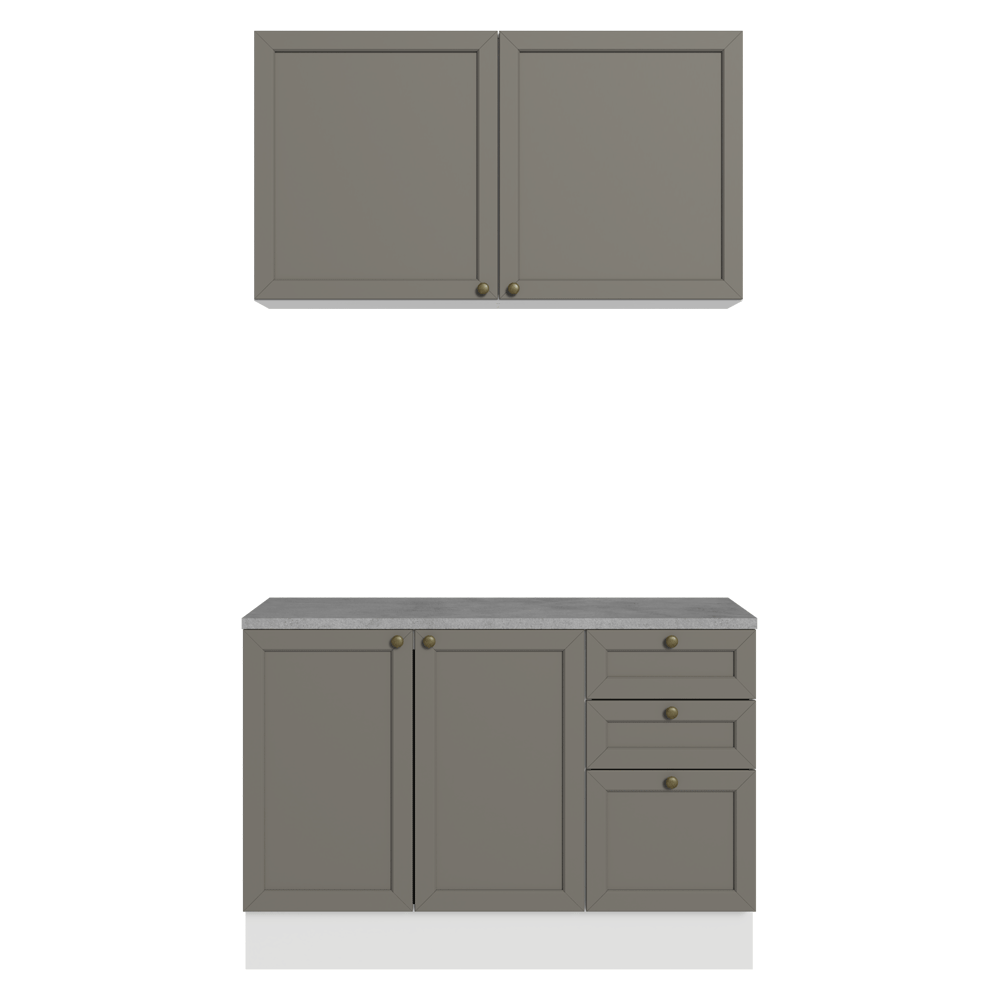 Cocina Integral 120 cm Blanco/Gris Vik Madesa 01
