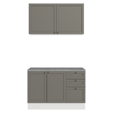 Cocina Integral 120 cm Blanco/Gris Vik Madesa 01