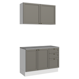 Cocina Integral 120 cm Blanco/Gris Vik Madesa 01