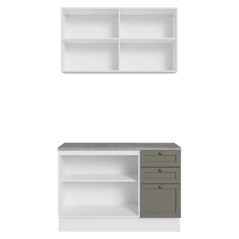 Cocina Integral 120 cm Blanco/Gris Vik Madesa 01