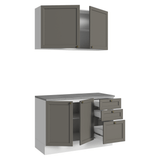 Cocina Integral 120 cm Blanco/Gris Vik Madesa 01