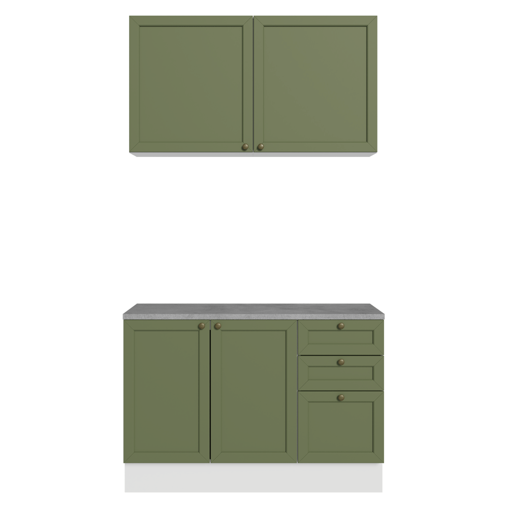 Cocina Integral 120 cm Blanco/Verde Vik Madesa 01