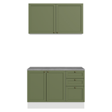 Cocina Integral 120 cm Blanco/Verde Vik Madesa 01