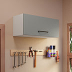 Gabinete Superior Multiuso 80 cm 1 Puerta Blanco/Gris Agata Madesa