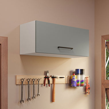 Gabinete Superior Multiuso 80 cm 1 Puerta Blanco/Gris Agata Madesa