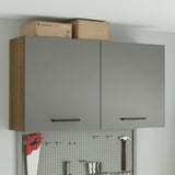 Gabinete Superior Multiuso Garaje 120cm Marrón/Gris Agata