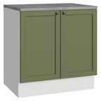 Gabinete Bajo 80 cm 2 Puertas Blanco/Verde Vik Madesa