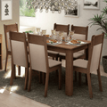 Conjunto de Comedor 6 Sillas Marrón/Crema Jaíne Madesa