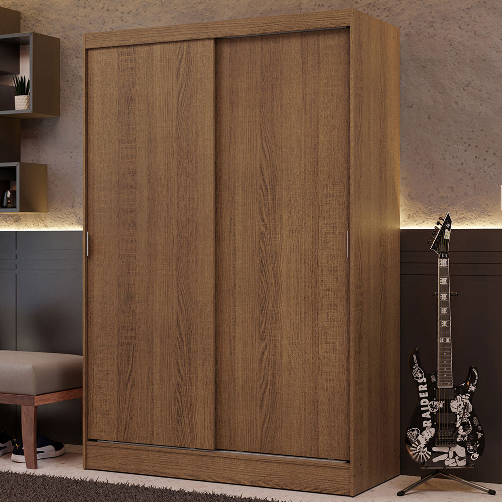 Clóset Soltero 119 cm 2 Puertas Corredizas Marrón Luke Madesa