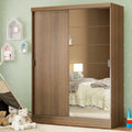 Clóset Infantil 119 cm 2 Puertas Corredizas Con 1 Espejo Marrón Nick Madesa