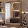 Clóset Soltero 119 cm 2 Puertas Corredizas Con 2 Espejos Marrón Luke Madesa