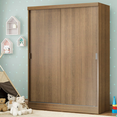 Clóset Infantil 119 cm 2 Puertas Corredizas Marrón Nick Madesa