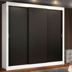 Clóset Matrimonial 170 cm 3 Puertas Corredizas 2 Cajones Blanco/Negro Lyon Madesa