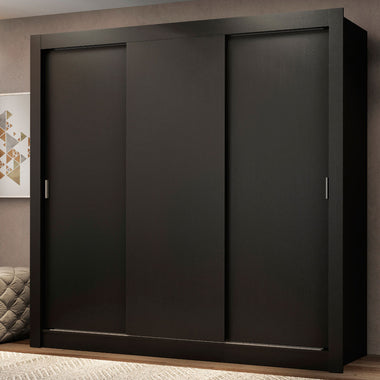 Clóset Matrimonial 3 Puertas Corredizas Negro Monaco