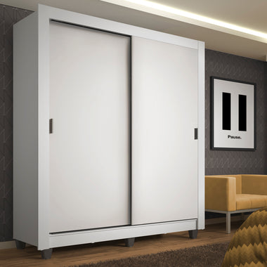 Clóset Soltero 117 cm 2 Puertas Corredizas Blanco Denver Madesa