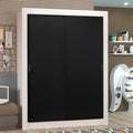 Clóset Soltero 117 cm 2 Puertas Corredizas Blanco/Negro Denver Madesa