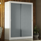 Clóset Soltero Denver 2 Puertas Corredizas Blanco/Gris