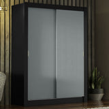 Clóset Soltero Denver 2 Puertas Corredizas Negro/Gris