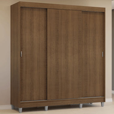 Clóset Matrimonial 180 cm 3 Puertas Corredizas Marrón Reno Madesa
