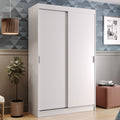 Clóset Soltero 109 cm 2 Puertas Corredizas 2 Cajones Blanco Tokio Madesa