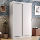 Clóset Soltero Tokio 2 Puertas Correderas 2 Cajones Blanco