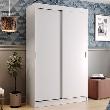 Clóset Soltero 109 cm 2 Puertas Corredizas 2 Cajones Blanco Tokio Madesa