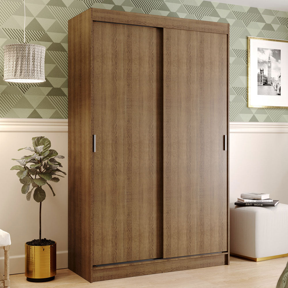 Clóset Soltero Tokio 2 Puertas Correderas 2 Cajones Marrón