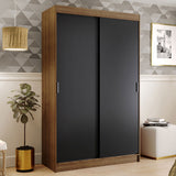 Clóset Soltero Tokio 2 Puertas Correderas 2 Cajones Marrón/Negro