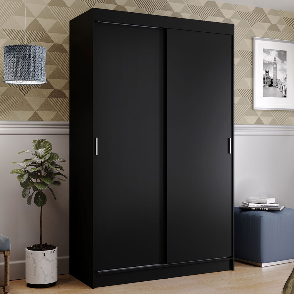 Clóset Soltero Tokio 2 Puertas Correderas 2 Cajones Negro