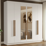 Clóset Matrimonial Venus 6 Puertas Batientes con Espejo Blanco/Blanco/Marrón