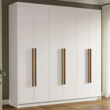 Clóset Matrimonial 180 cm 6 Puertas Blanco/Marrón Venus Madesa