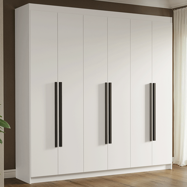 Clóset Matrimonial 180 cm 6 Puertas Blanco/Negro Venus Madesa