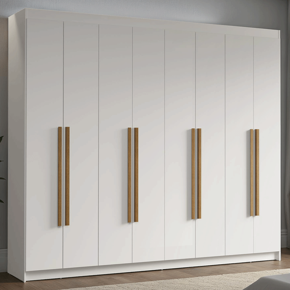 Clóset Matrimonial Venus 8 Puertas Batientes Blanco/Blanco/Marrón