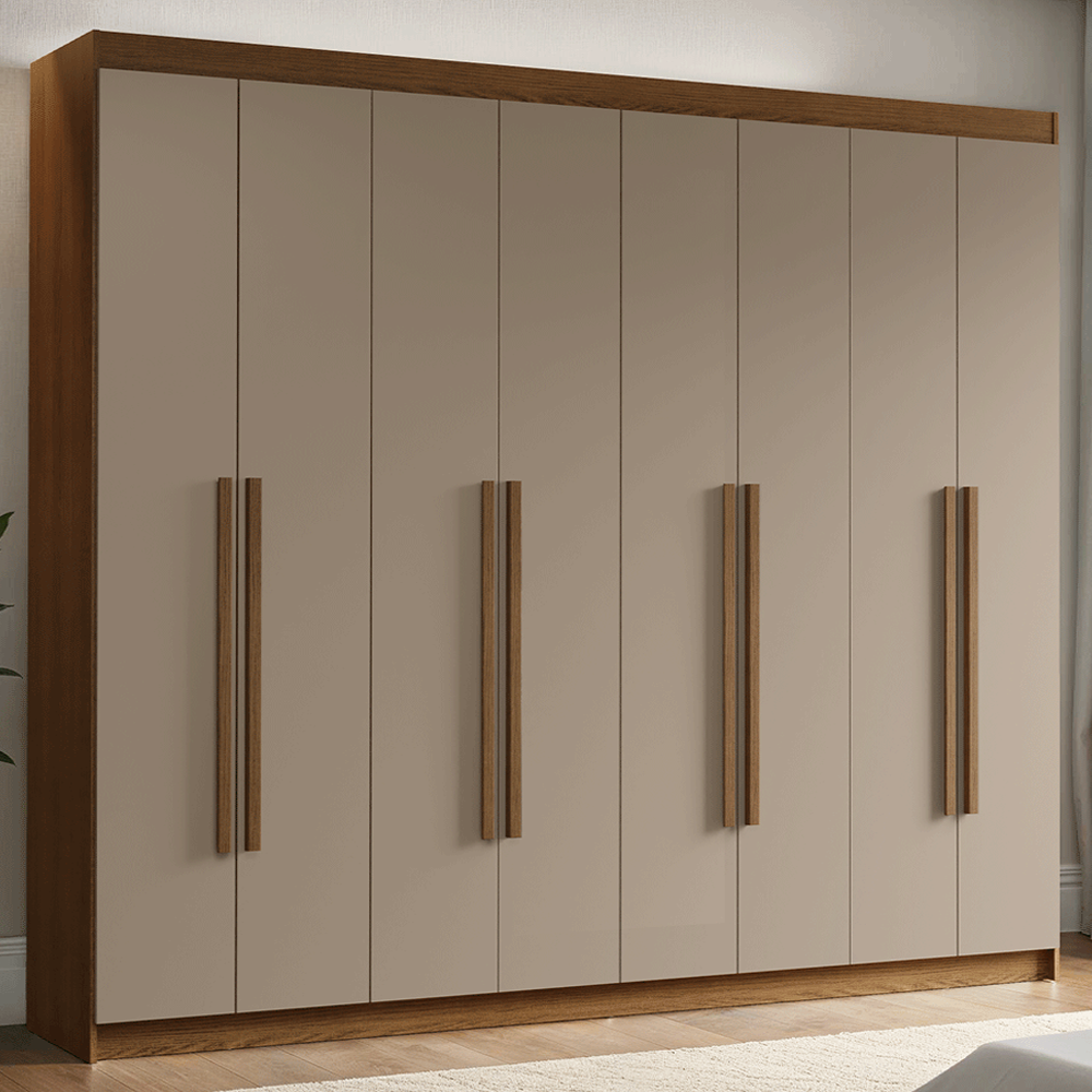 Clóset Matrimonial Venus 8 Puertas Batientes Marrón/Crema/Marrón