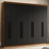 Clóset Matrimonial Venus 8 Puertas Batientes Marrón/Negro/Negro