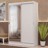 Clóset Soltero 2 Puertas Corredizas Espejo 2 Cajones Blanco Max