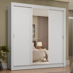 Clóset Matrimonial 170 cm 3 Puertas Corredizas 4 Cajones Con 1 Espejo Blanco Sublime Madesa