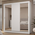Clóset Matrimonial 170 cm 3 Puertas Corredizas Con 2 Espejos 2 Cajones Blanco Sublime Madesa