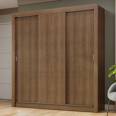 Clóset Matrimonial 170 cm 3 Puertas Corredizas Marrón Nobre Madesa