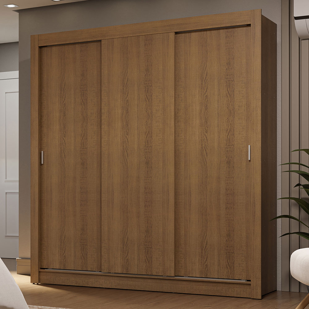 Clóset Matrimonial 170 cm 3 Puertas Corredizas 2 Cajones Marrón Sublime Madesa