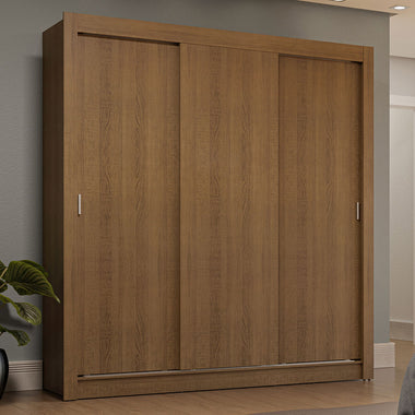 Clóset Matrimonial 170 cm 3 Puertas Corredizas 4 Cajones Marrón Sublime Madesa