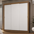 Clóset Matrimonial 170 cm 3 Puertas Corredizas 2 Cajones Marrón/Blanco Sublime Madesa