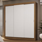 Clóset Matrimonial 170 cm 3 Puertas Corredizas 2 Cajones Marrón/Blanco Sublime Madesa