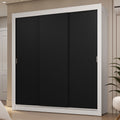 Clóset Matrimonial 170 cm 3 Puertas Corredizas 2 Cajones Blanco/Negro Sublime Madesa